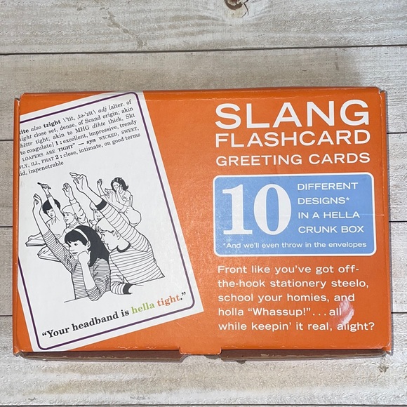 🧡SLANG Flashcard Greeting Cards, Set of 10 - Picture 2 of 7